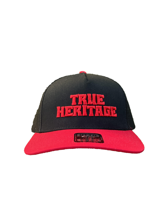 (LIMITED)True Heritage 3D Puff Foam Otto 32-285 Hat - Black/Red