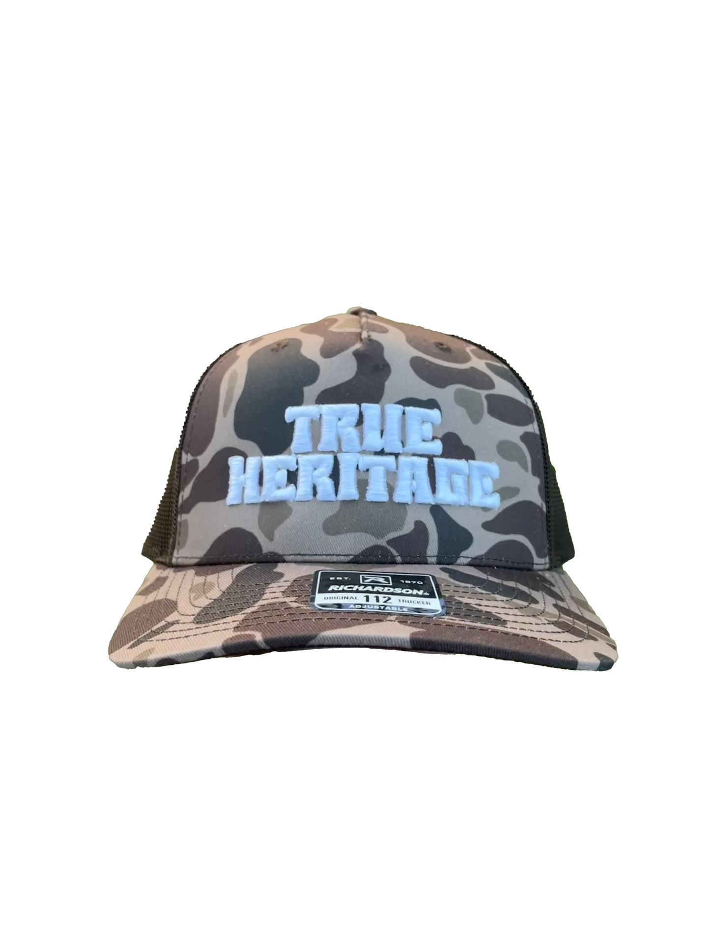 True Heritage 3D Puff Foam Richardson 112FP Hat- Brown Duck Camo